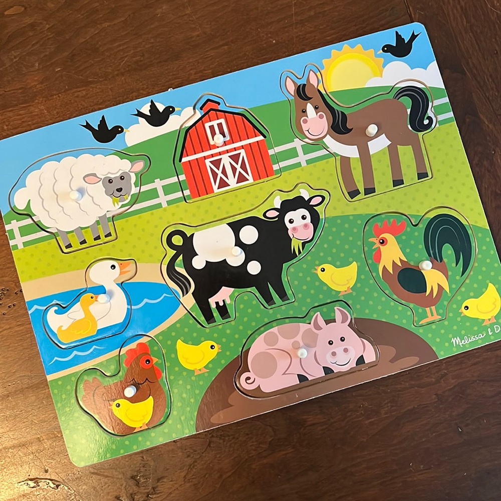 Melissa & Doug Farm Animals Peg Puzzle